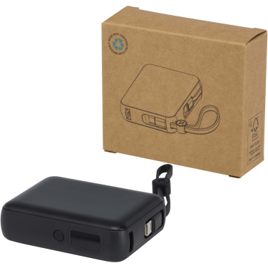 Logotrade promotional merchandise picture of: Acrux 10.000 mAh 35W tablet power bank with built in Type-C cable - made from recycled plastic