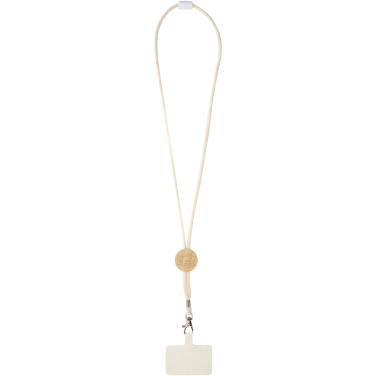 Logotrade advertising product picture of: Adhab smartphone lanyard with bamboo details
