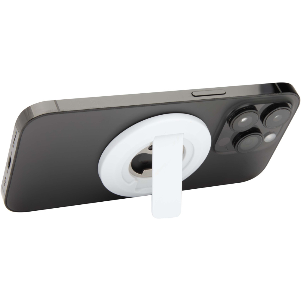 Logo trade promotional gift photo of: Ain recycled plastic magnetic phone stand with bottle opener 