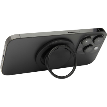 Logo trade promotional gifts picture of: Albali recycled plastic magnetic phone holder with ring stand