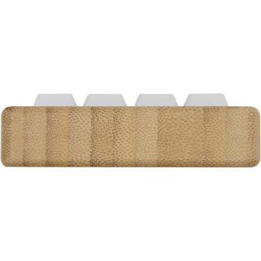 Logotrade promotional product picture of: Algol recycled plastic phone stand and fidget toy with bamboo details