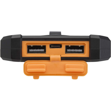Logo trade promotional items picture of: Altair 5000 mAh 10W recycled plastic rugged solar power bank with built-in torch