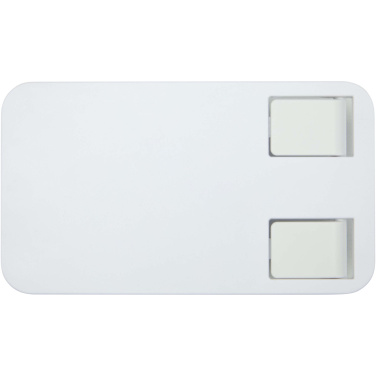 Logo trade corporate gift photo of: Alhena recycled plastic foldeable phone holder with metal desk stand