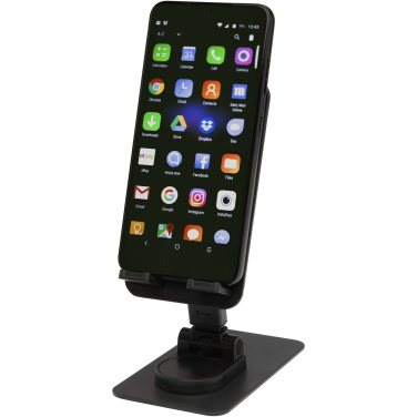 Logo trade promotional gifts picture of: Alhena recycled plastic foldeable phone holder with metal desk stand