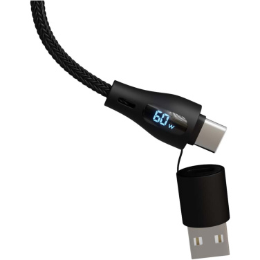 Logo trade promotional gift photo of: SCX.design C51 60W 5-in-1 rPET fast charging cable with display
