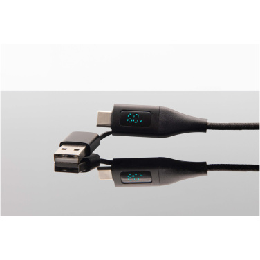 Logo trade corporate gifts picture of: SCX.design C51 60W 5-in-1 rPET fast charging cable with display