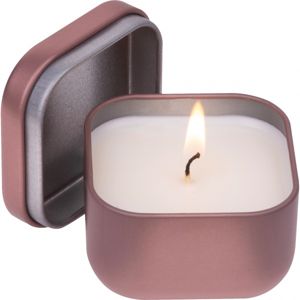 Logo trade promotional gifts picture of: Candle in tin PRAGUE