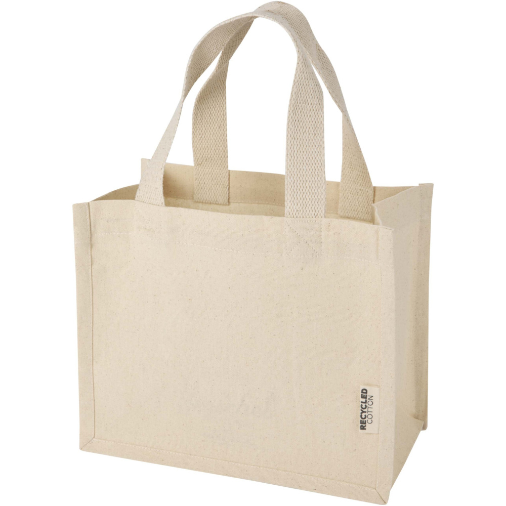 Logo trade advertising products image of: Odessa 220 g/m² GRS recycled cotton mini gusset tote bag 9L