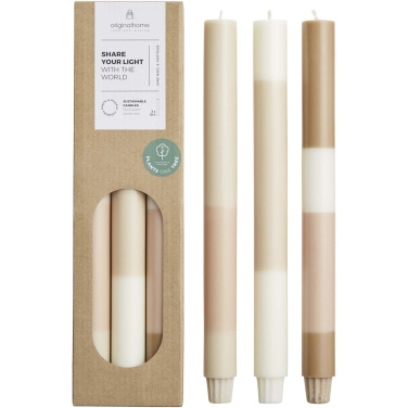 Logo trade corporate gift photo of: Originalhome layered limestone candles - set of 3