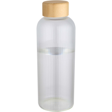 Logotrade promotional item image of: Mirage 650 ml single-walled borosilicate glass bottle with bamboo lid