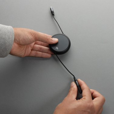 Logo trade promotional items image of: Terra RCS recycled aluminium retractable 240W 2-in-1 cable