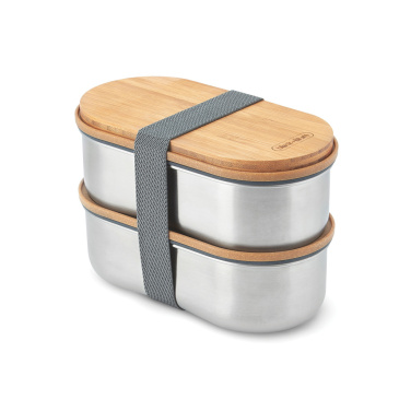 Logo trade promotional products image of: Black+Blum Stainless Steel Double Bento Box