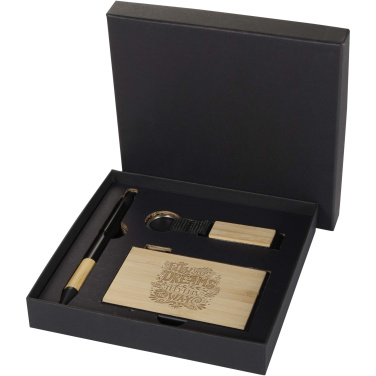 Logotrade promotional giveaways photo of: Minka RCS recycled aluminium ballpoint pen, keychain and RFID card holder gift set