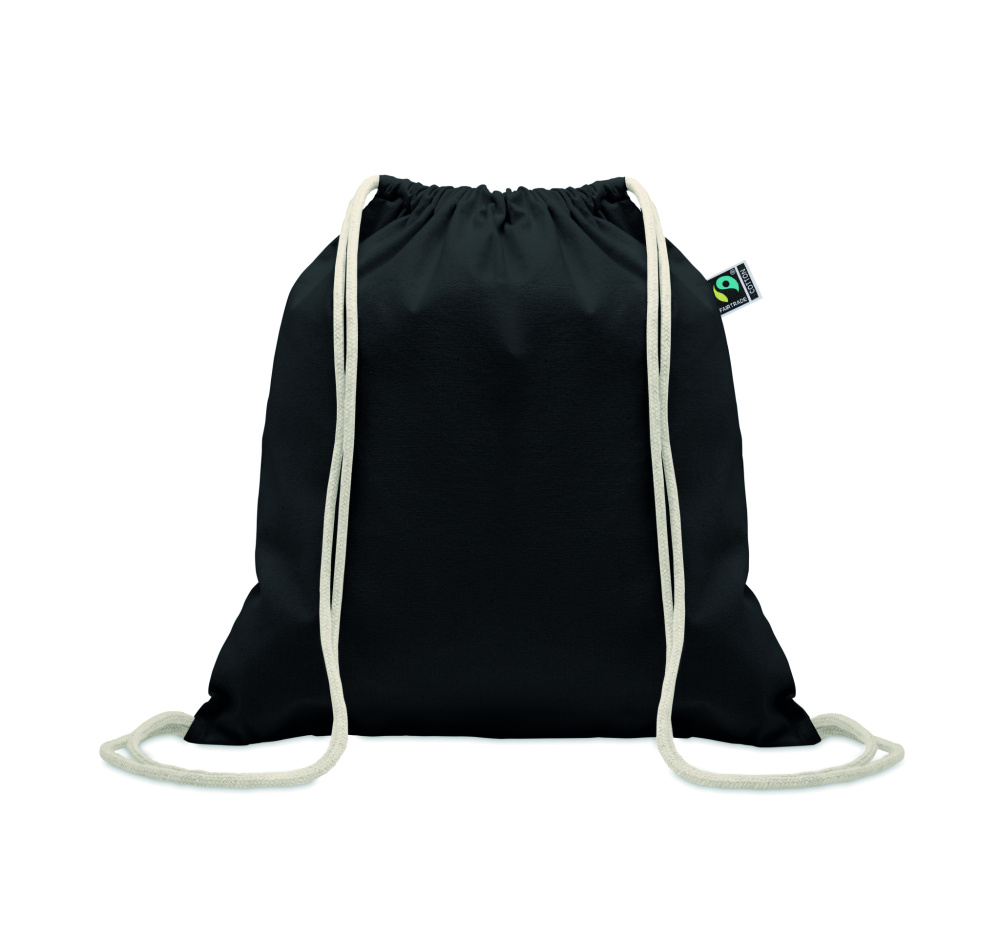 Logo trade promotional merchandise image of: Drawstring bag Fairtrade 180gr