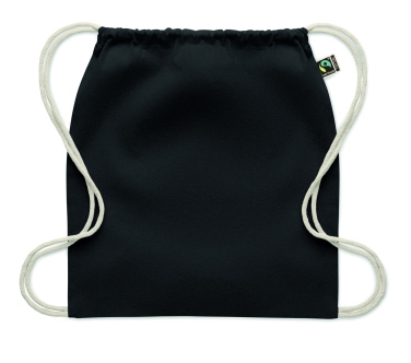 Logo trade promotional gifts image of: Drawstring bag Fairtrade 180gr