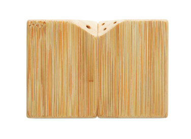 Logo trade promotional giveaways picture of: Bamboo salt & pepper set