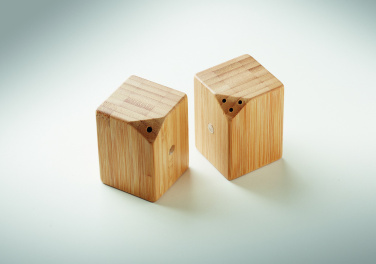 Logo trade promotional item photo of: Bamboo salt & pepper set