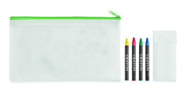 Logo trade promotional merchandise image of: Pencil case with 4 crayons