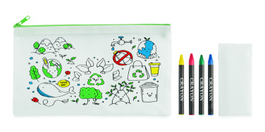 Logo trade corporate gifts picture of: Pencil case with 4 crayons