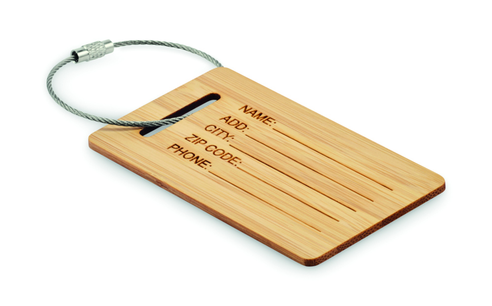Logotrade promotional giveaway picture of: Bamboo luggage tag