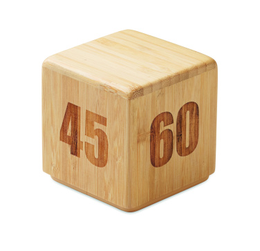 Logo trade promotional merchandise photo of: Bamboo twist snooze timer