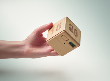 Logo trade promotional merchandise image of: Bamboo twist snooze timer