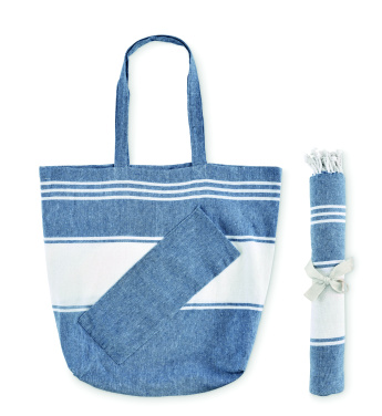 Logo trade promotional merchandise image of: Beach bag with hammam towel