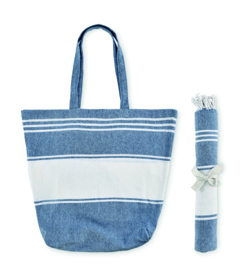 Logo trade promotional items image of: Beach bag with hammam towel