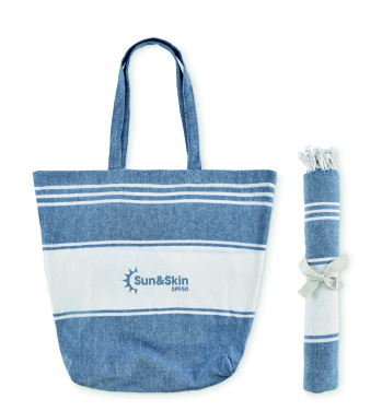 Logo trade promotional item photo of: Beach bag with hammam towel