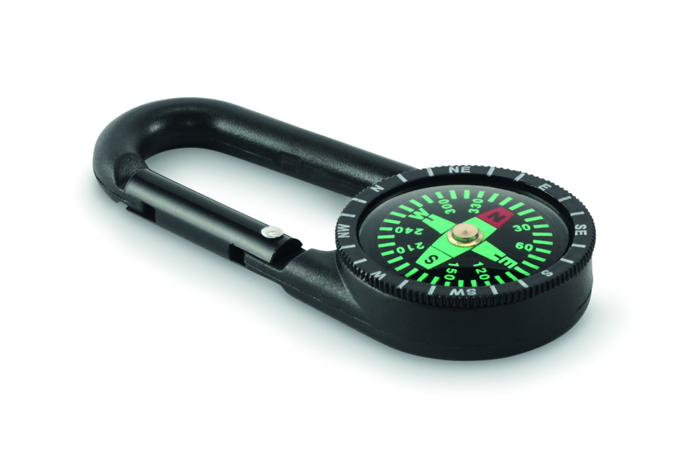 Logo trade promotional products image of: Outdoor compass with carabiner