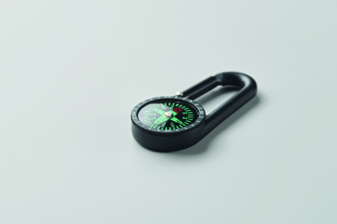 Logo trade business gifts image of: Outdoor compass with carabiner