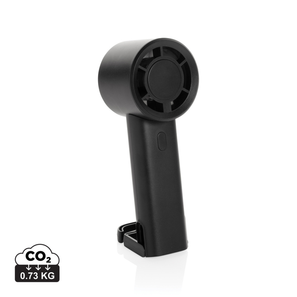 Logo trade business gifts image of: Twist RCS recycled plastic re-chargeable portable fan