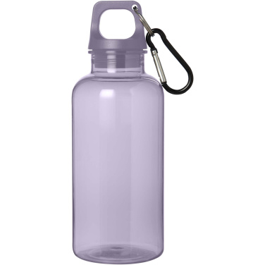 Logo trade promotional gifts image of: Oregon 400 ml RCS certified recycled plastic water bottle with carabiner