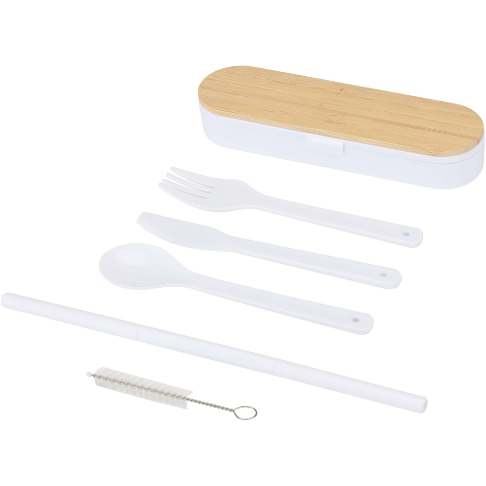 Logo trade promotional merchandise image of: Runa cutlery set with bamboo lid