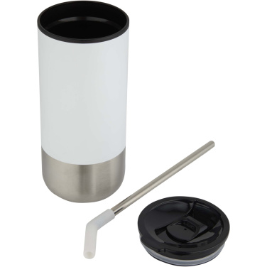 Logo trade promotional item photo of: Grayson 480 ml RCS recycled insulated tumbler with straw