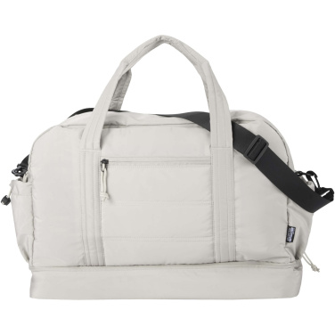 Logo trade advertising product photo of: Puffer GRS recycled duffel bag with insulated bottom 30L