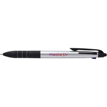 Logo trade corporate gifts image of: Trine 3-ink RCS recycled ballpoint pen with stylus