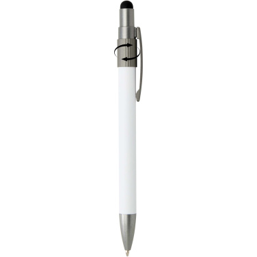 Logo trade advertising products picture of: Rill RCS recycled ballpoint pen with stylus and fidget spinner (black ink)