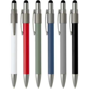 Logo trade promotional merchandise photo of: Rill RCS recycled ballpoint pen with stylus and fidget spinner (black ink)