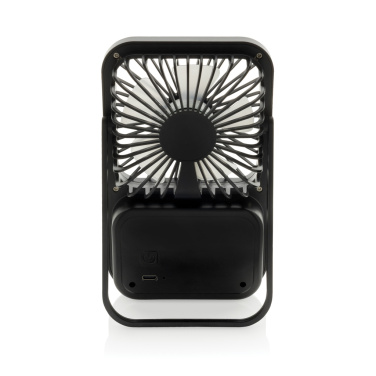 Logo trade promotional items image of: Aervina RCS recycled plastic re-chargeable desk fan