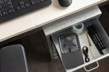 Logotrade promotional gift picture of: Aervina RCS recycled plastic re-chargeable desk fan