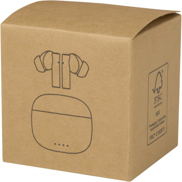 Logo trade promotional gifts picture of: Alterf recycled plastic True Wireless Bluetooth® headset with silicone eartips