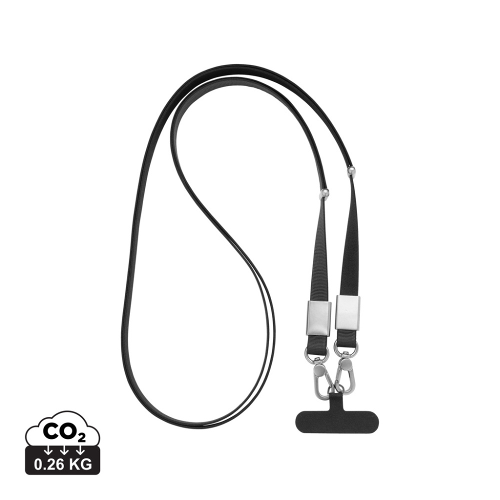 Logo trade promotional product photo of: Nivo RCS recycled PET Crossbody lanyard