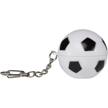 Logo trade business gifts image of: Rami football-shaped vanilla lip balm with SPF 15 and keychain