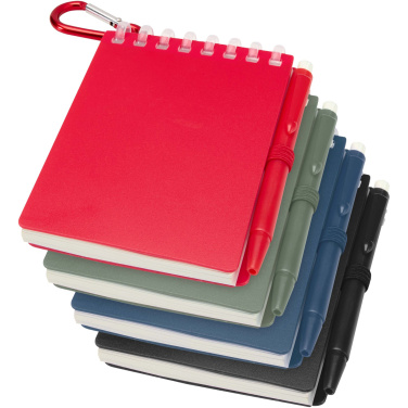 Logo trade business gift photo of: Lig Mini recycled outdoor soft cover notebook and ballpoint pen set (black ink)