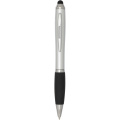 Nash RCS recycled plastic stylus ballpoint pen (black ink), Silver