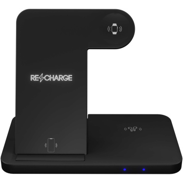 Logo trade advertising products picture of: SCX.design W28 3-in-1 wireless charging base with phone stand
