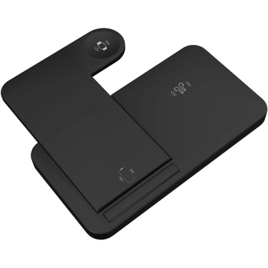 Logo trade business gift photo of: SCX.design W28 3-in-1 wireless charging base with phone stand