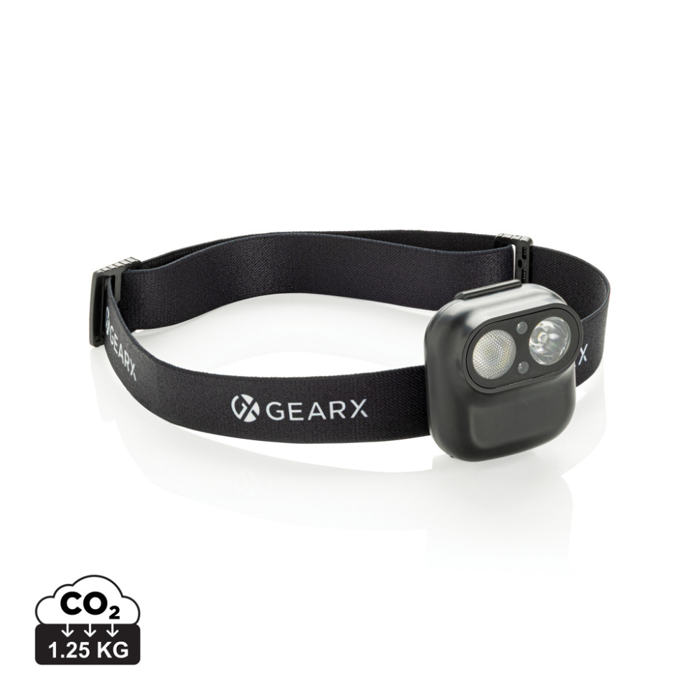 Logo trade promotional giveaways picture of: Gear X RCS rPlastic head torch with motion sensor