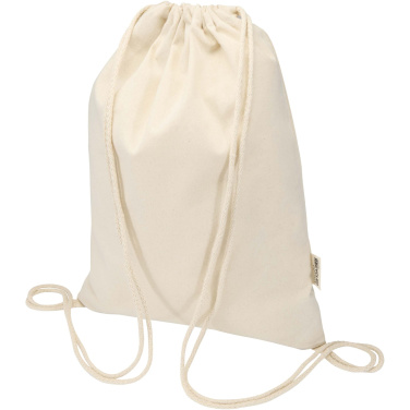 Logo trade promotional items image of: Oregon Blend 140 g/m² GRS recycled drawstring bag 5L